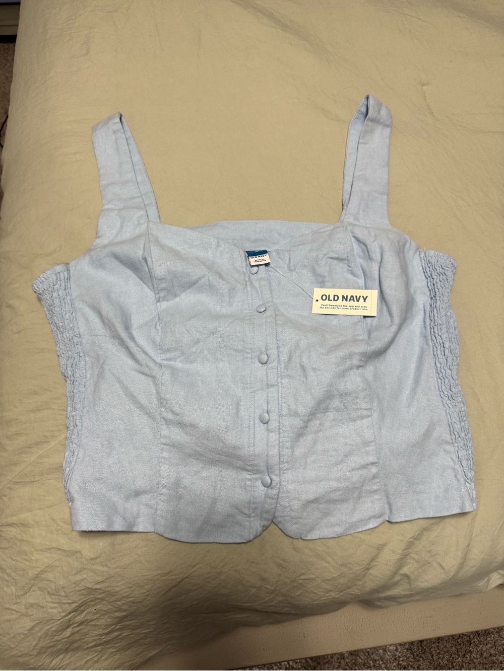 Old Navy Pale Blue Button-Front Cropped Camisole